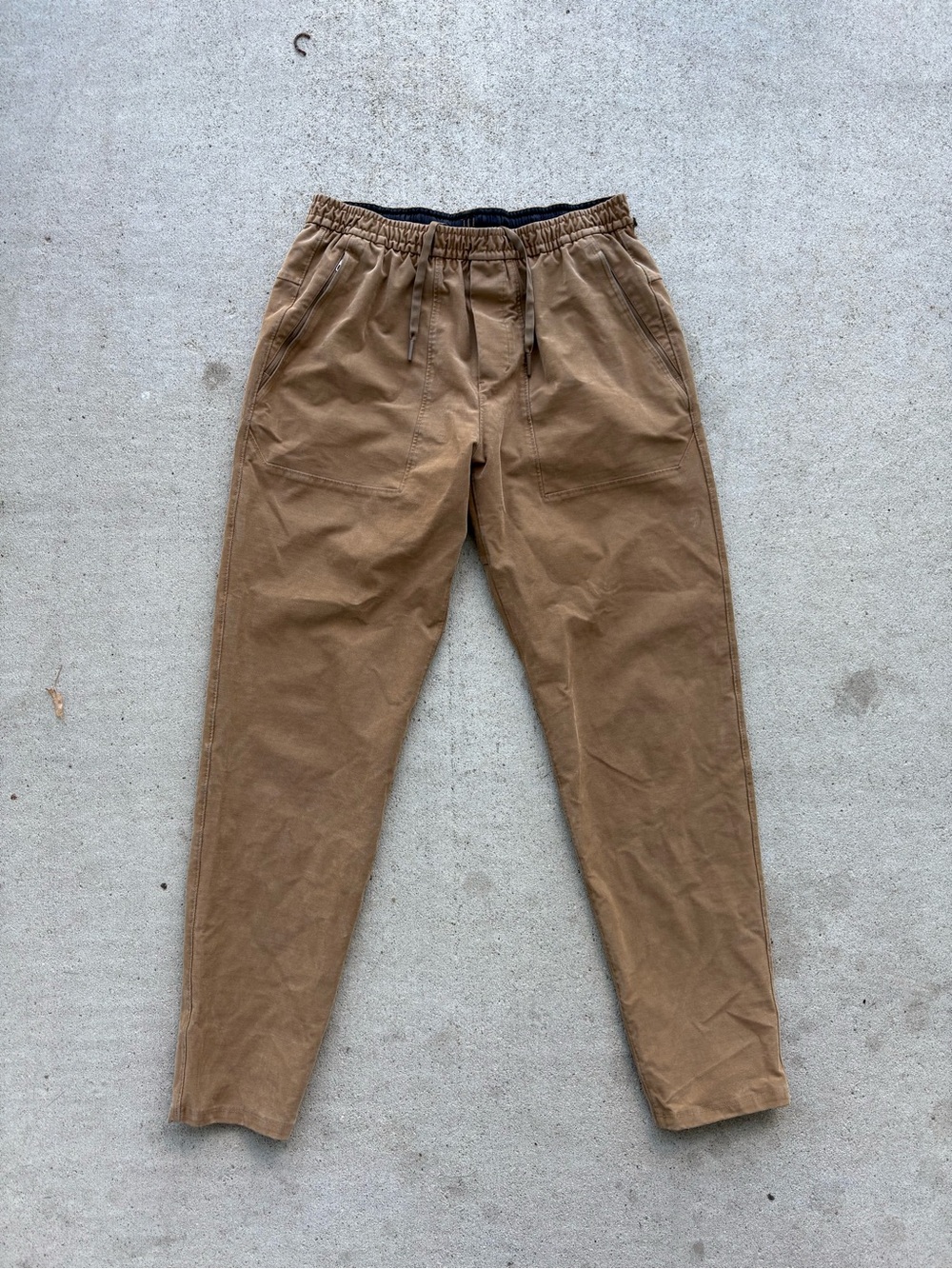 Lululemon ABC Jogger Canvas Pull On Pants Tan Artifact Brown Mens S 30 x 30